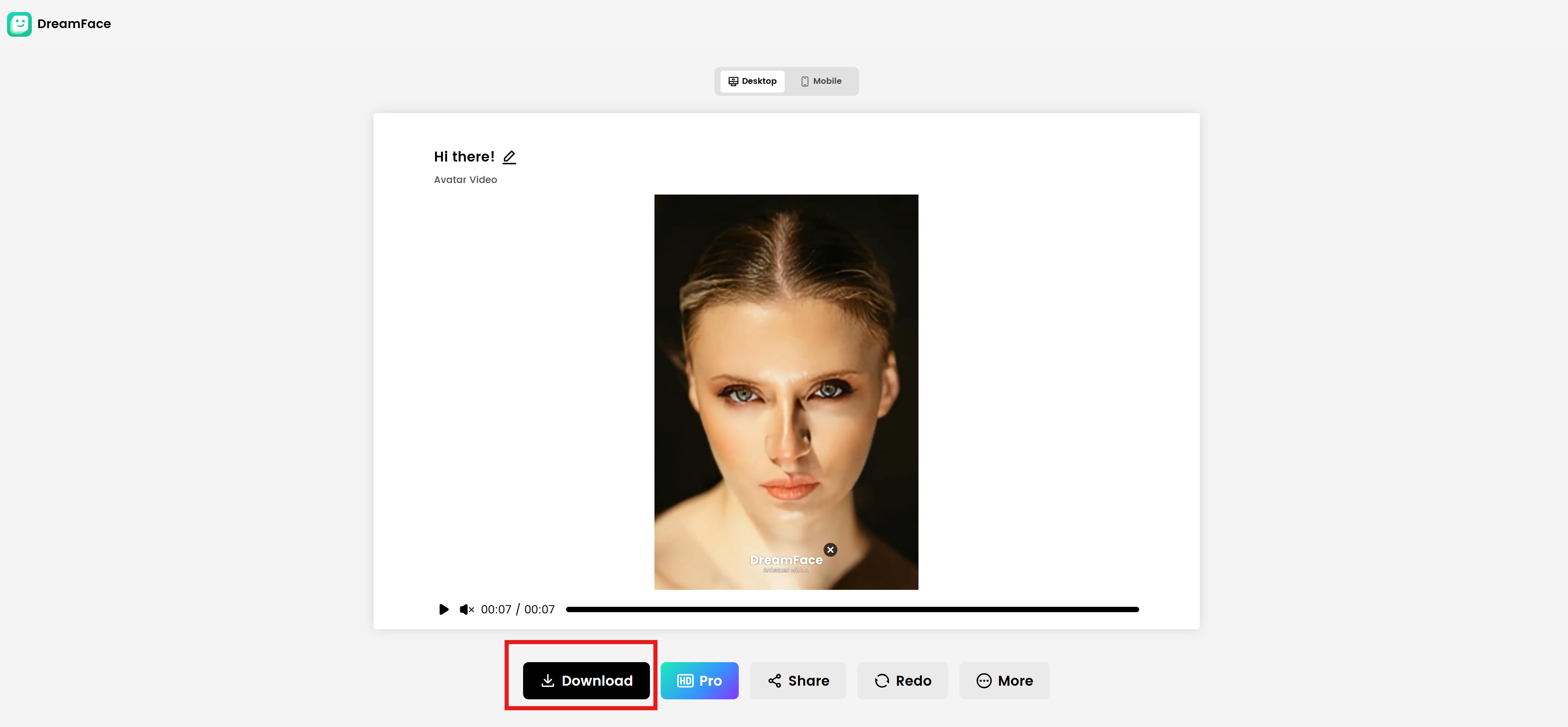 DreamFace: ดาวน์โหลดอวาตาร์