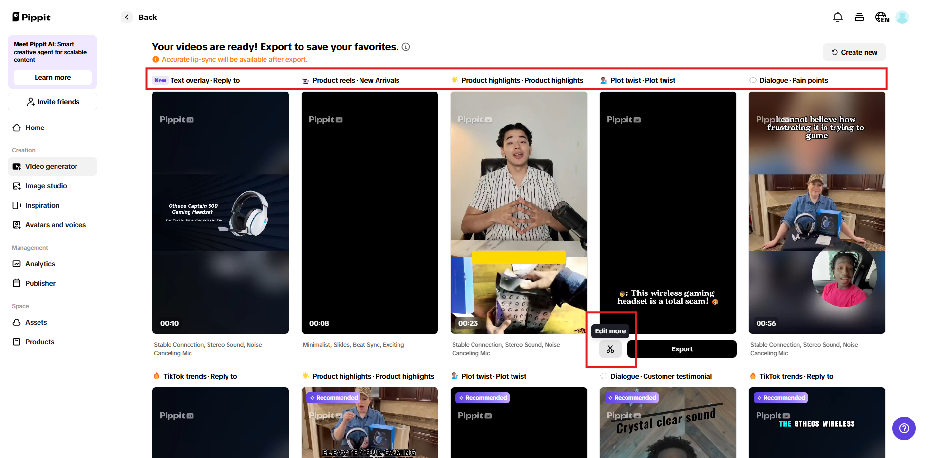 Vídeo em diferentes formatos