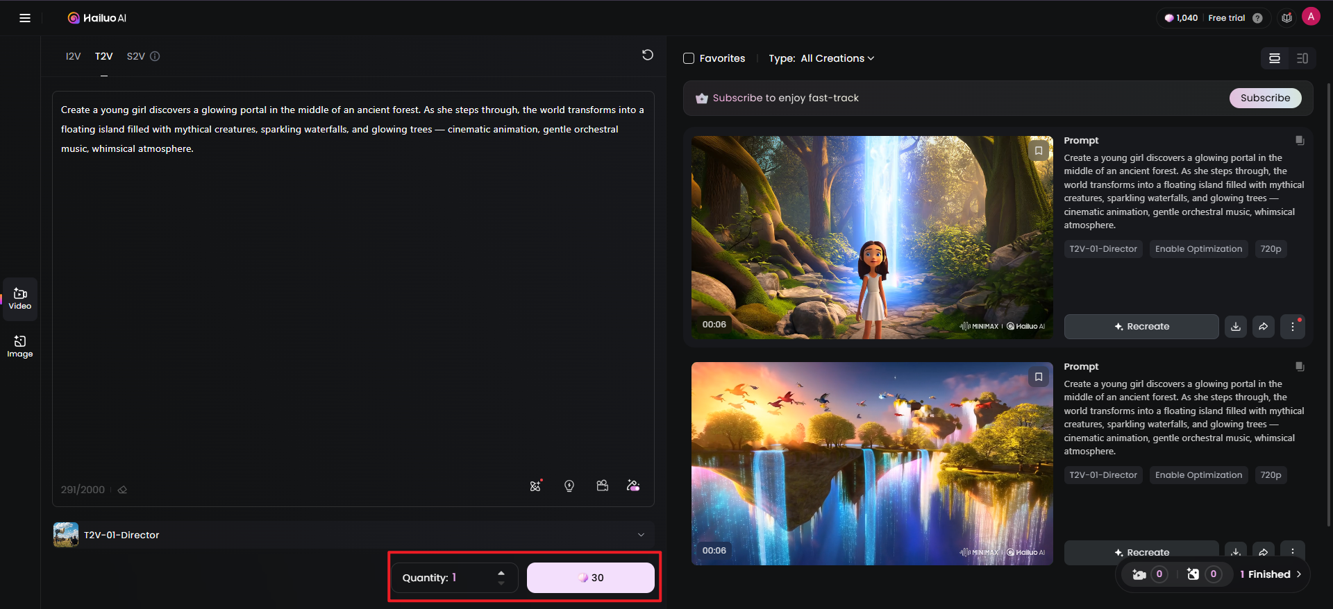 Hailuo ai texto para vídeo