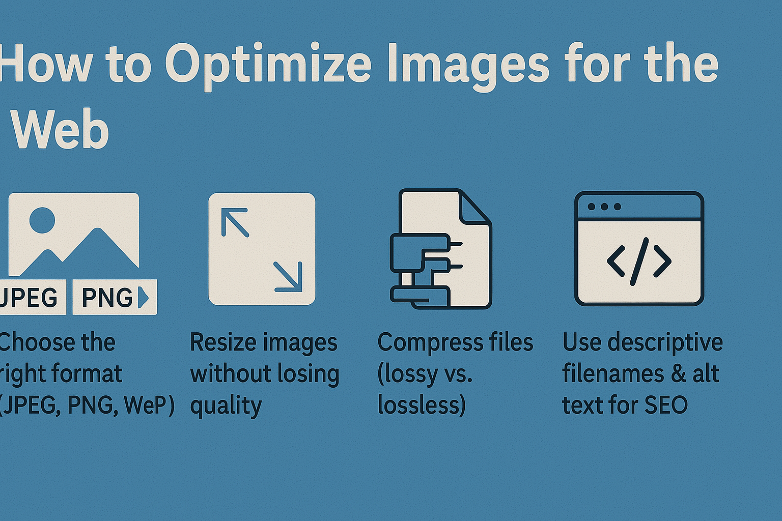 Ways to optimize images for the web