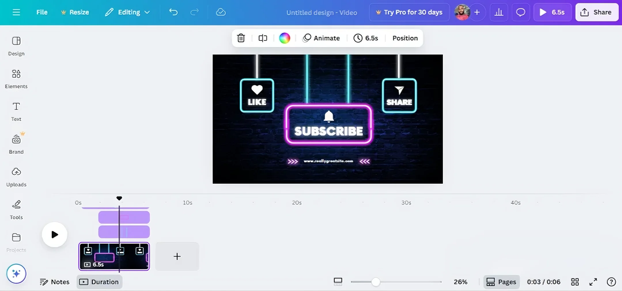 trình tạo mẫu youtube outro