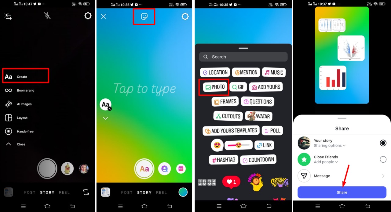 Making a photo montage for Instagram on a smartphone
