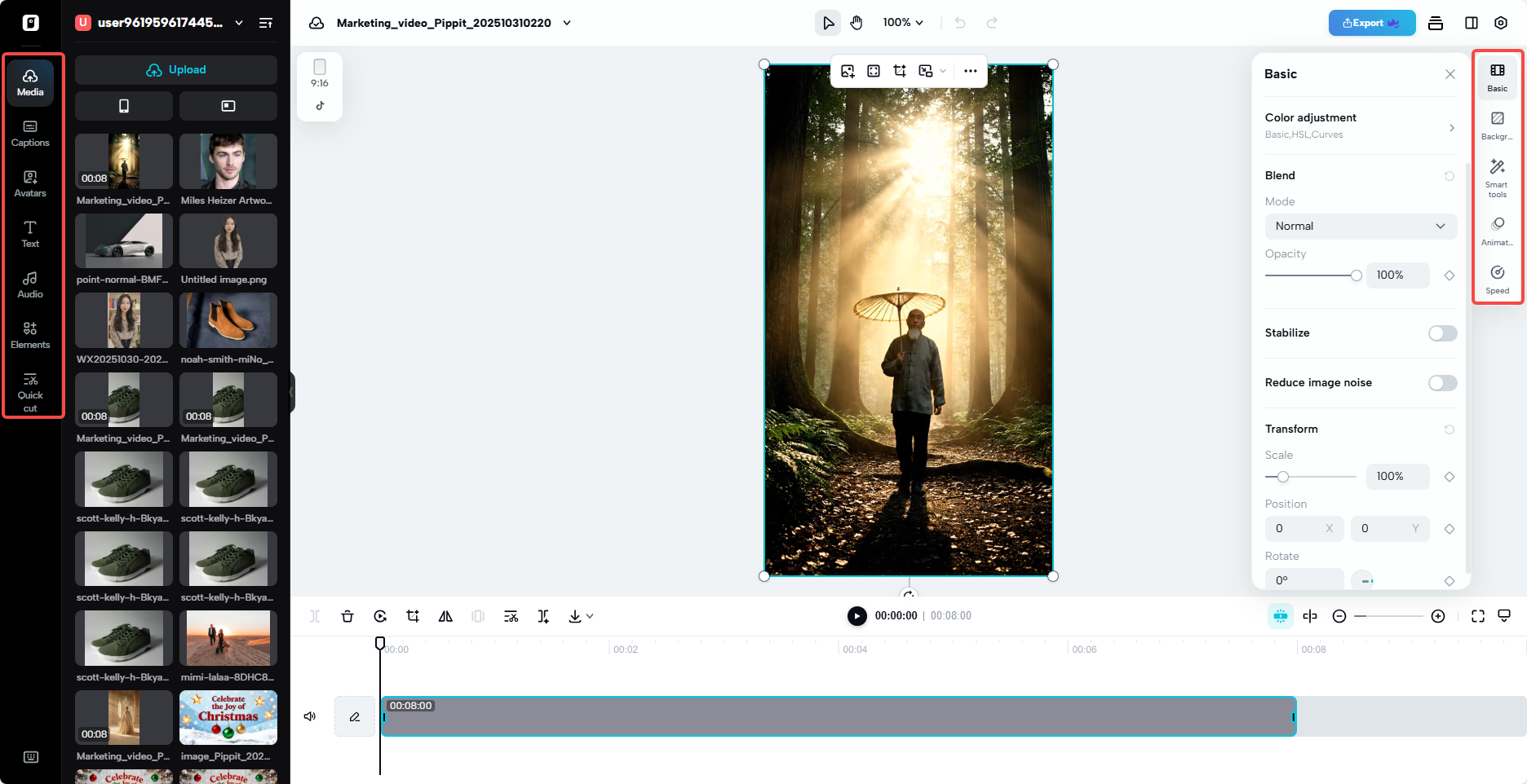 Export and share