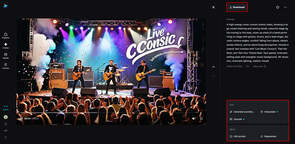 Refine and download your video