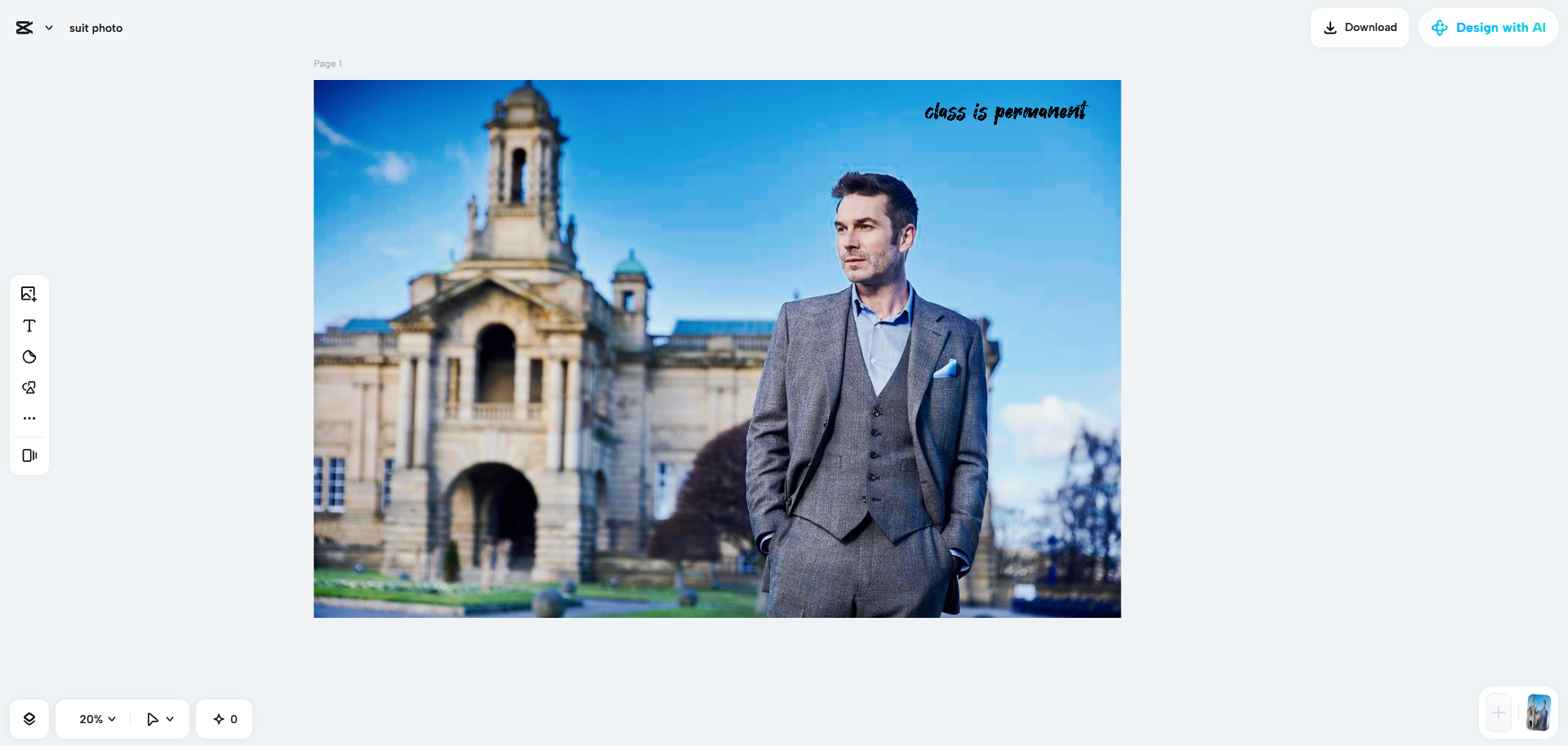 CapCut's AI suit photo editor