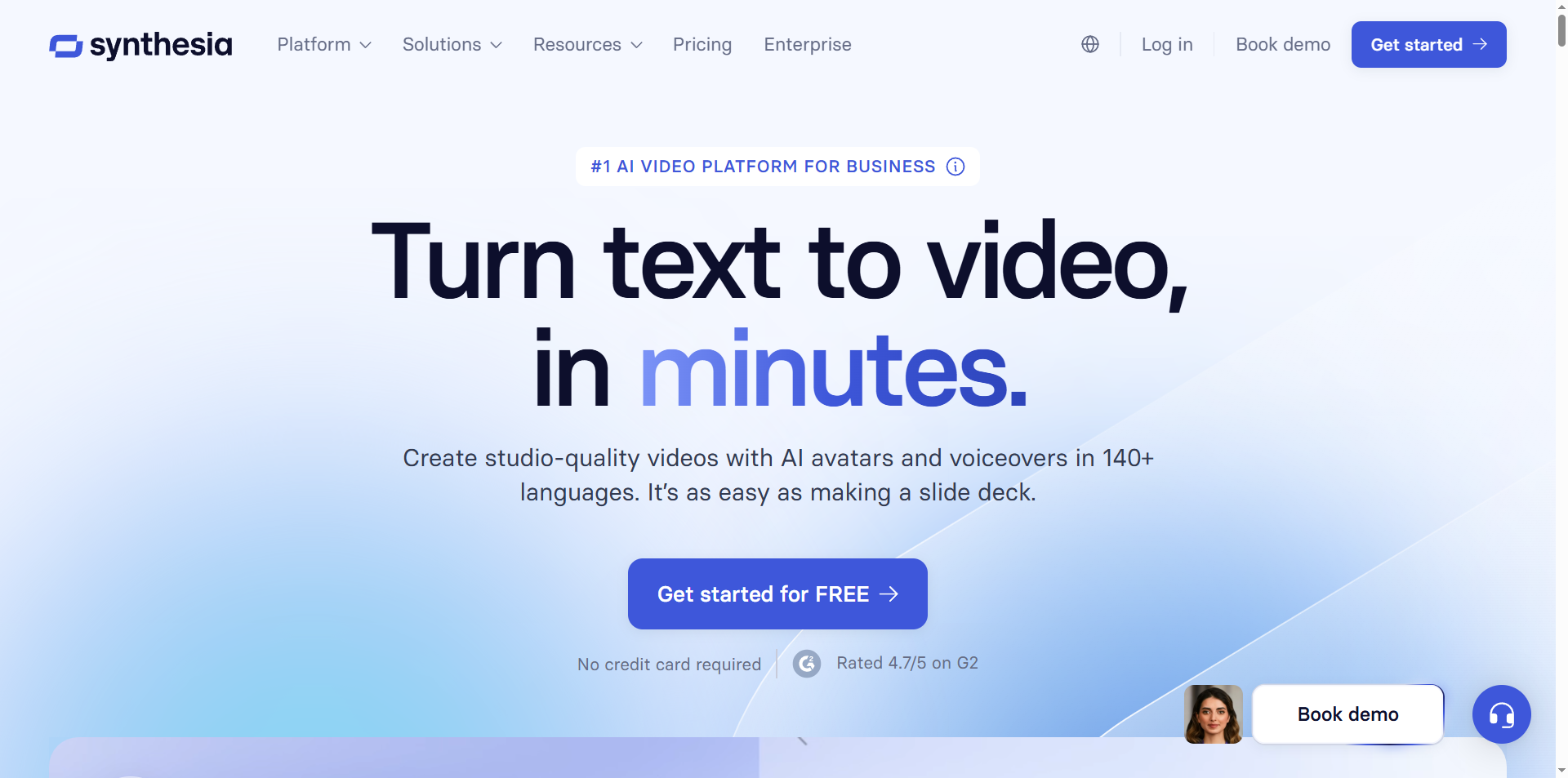 Synthesia's interface