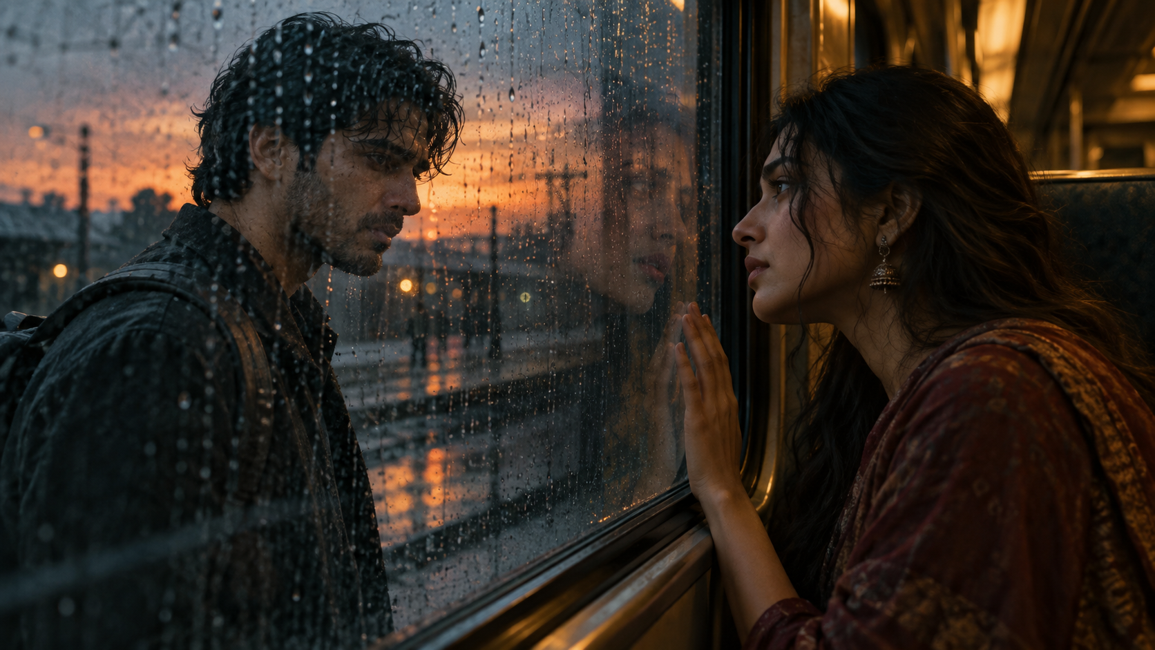 a nostalgic South Asian romantic edit using reflections, warm courtyards, and a restrained emotional reveal