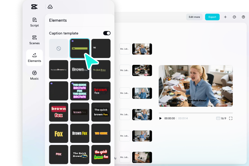 Edit the generated story script and video