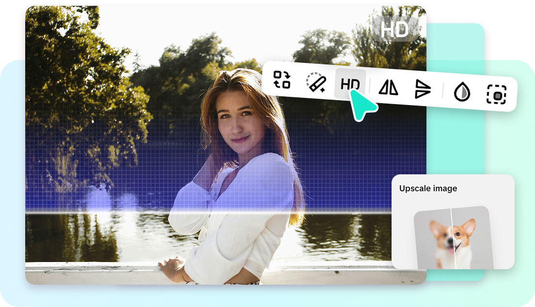HD image upscale to remove any image grains