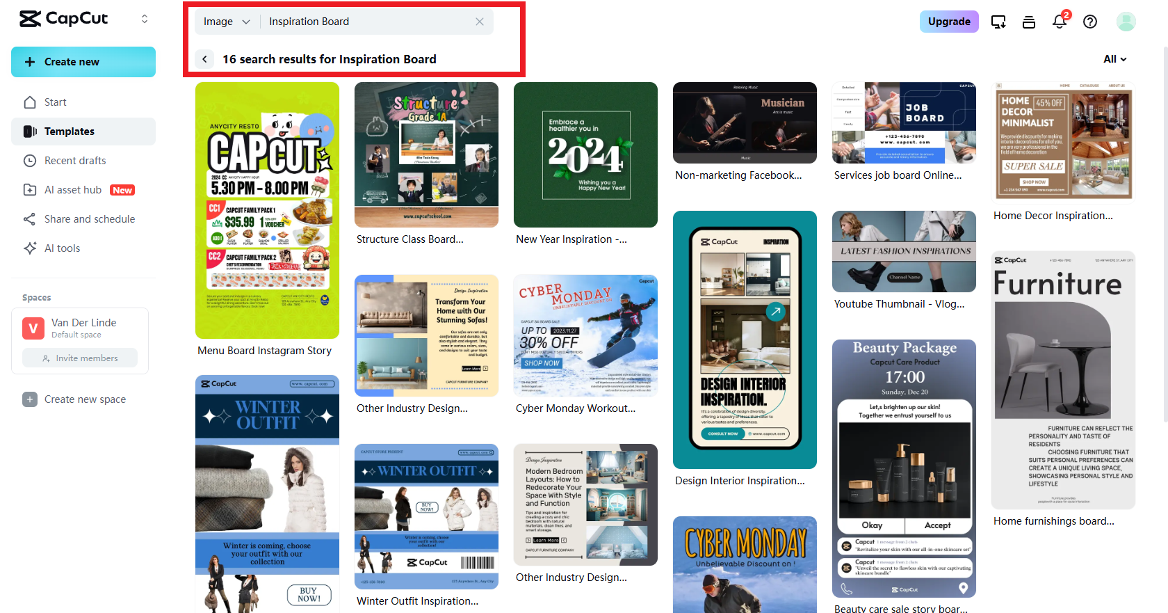 Select your inspiration board