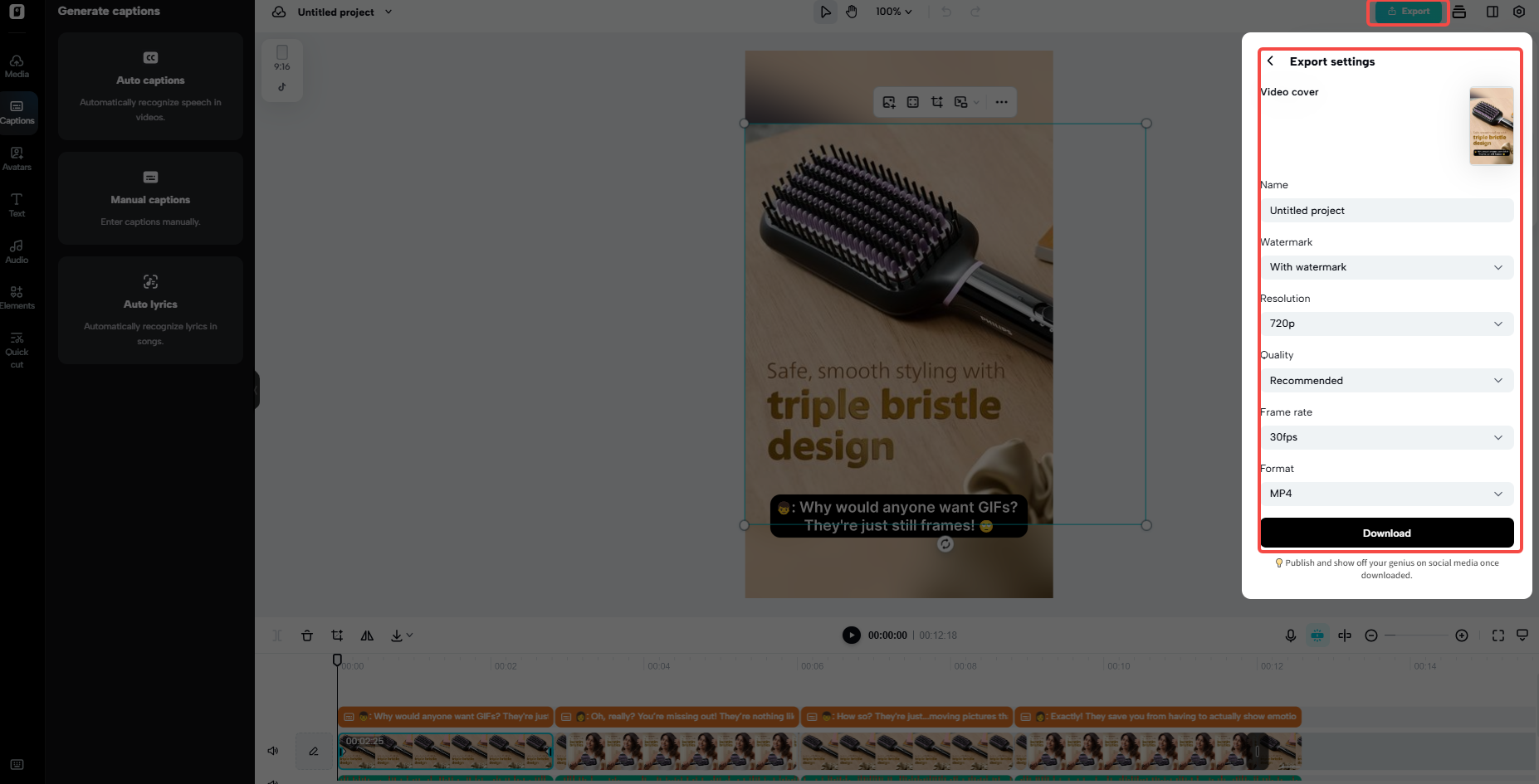 Export your product demo