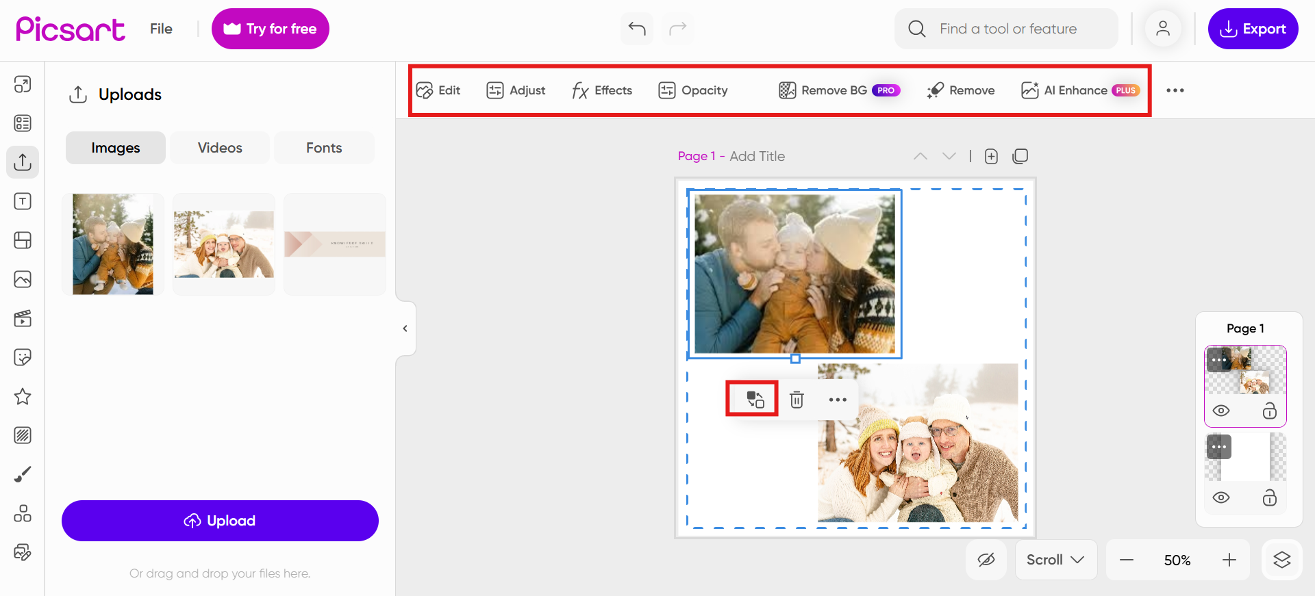 Customize your photo collage