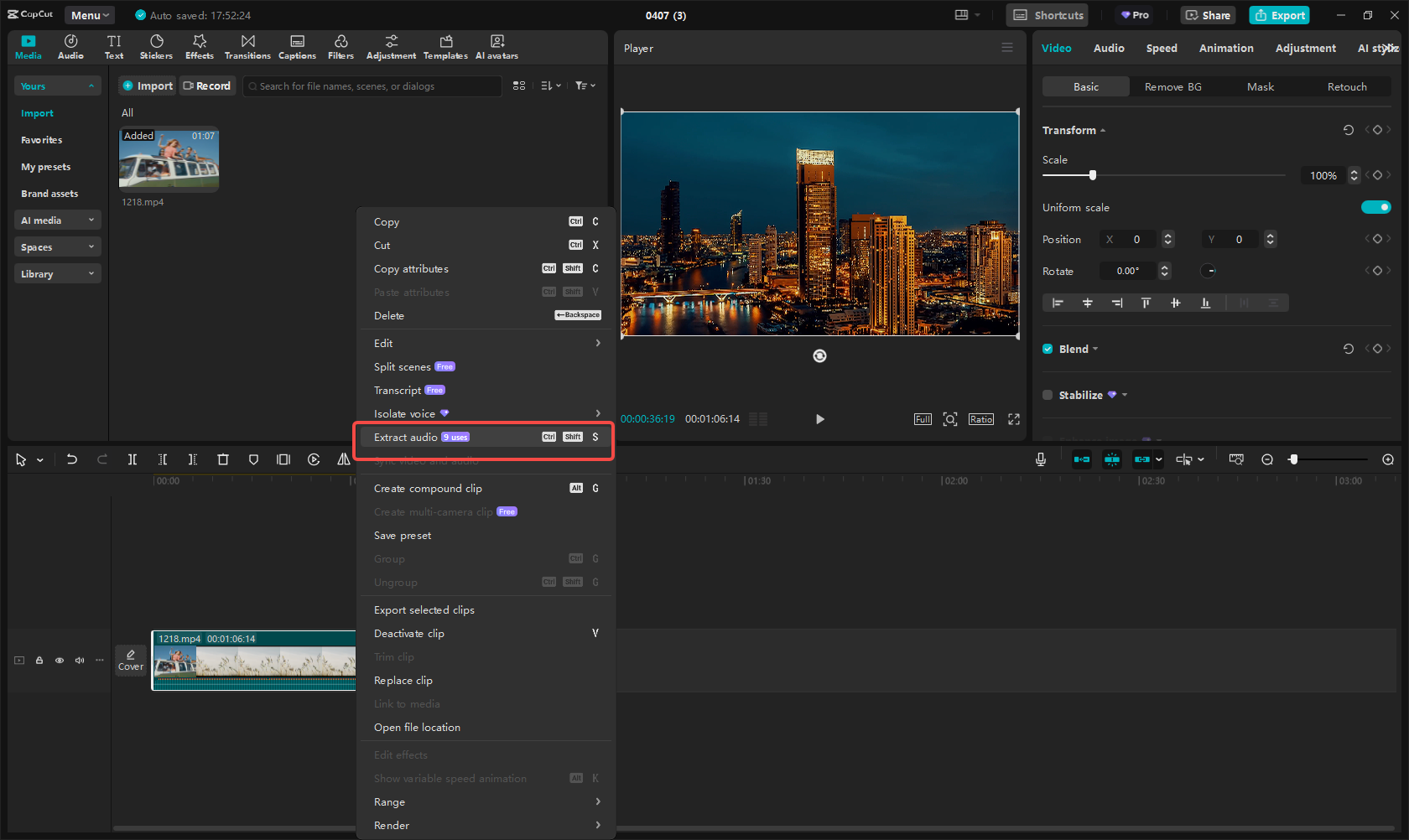 Extrahovat zvuk z videa