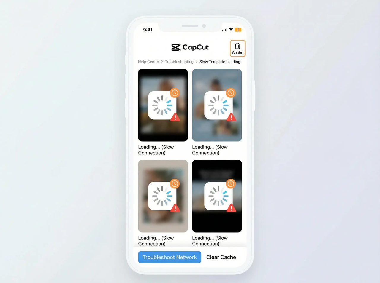 template loads slowly on CapCut
