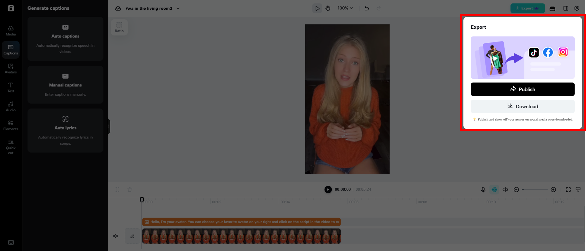 Export and share