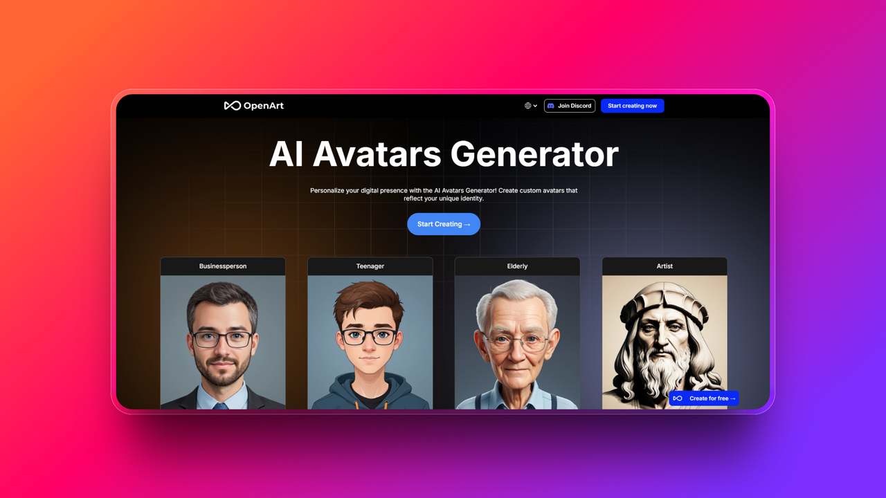 AI avatar generator by OpenArt