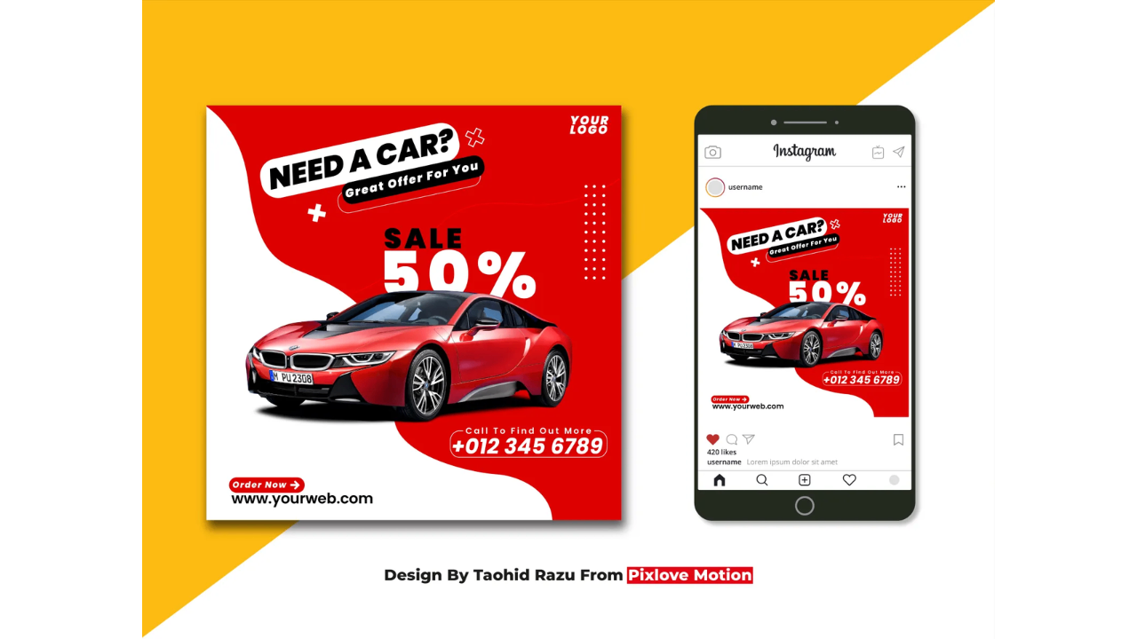 Disenyo ng ad para sa automotive sa social media