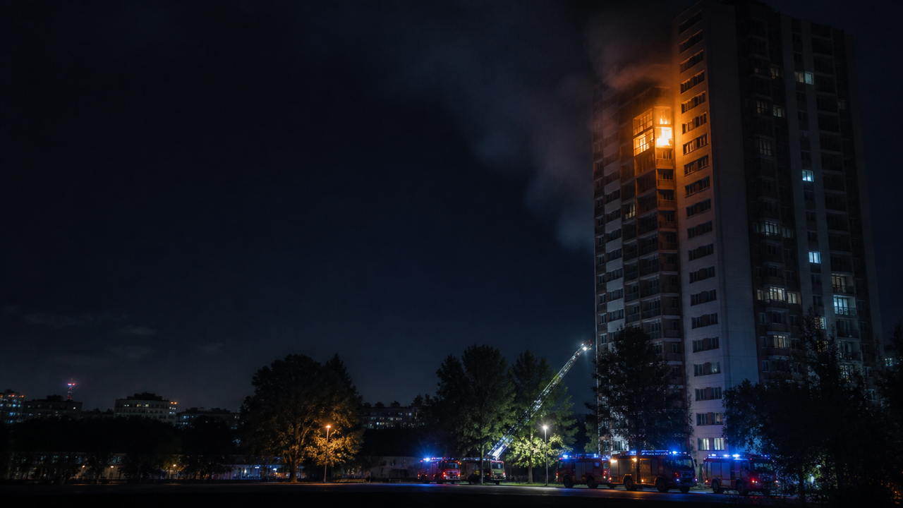 berlin apartment fire viral video fictional concept