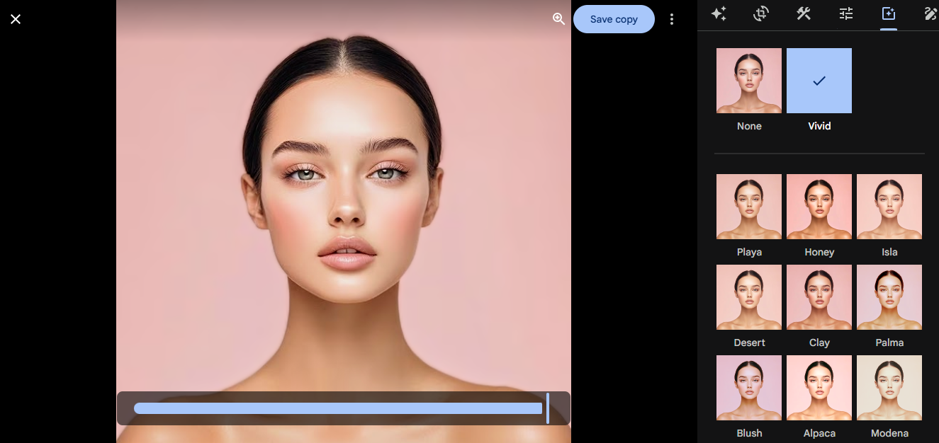 Filtro de fotos de Google