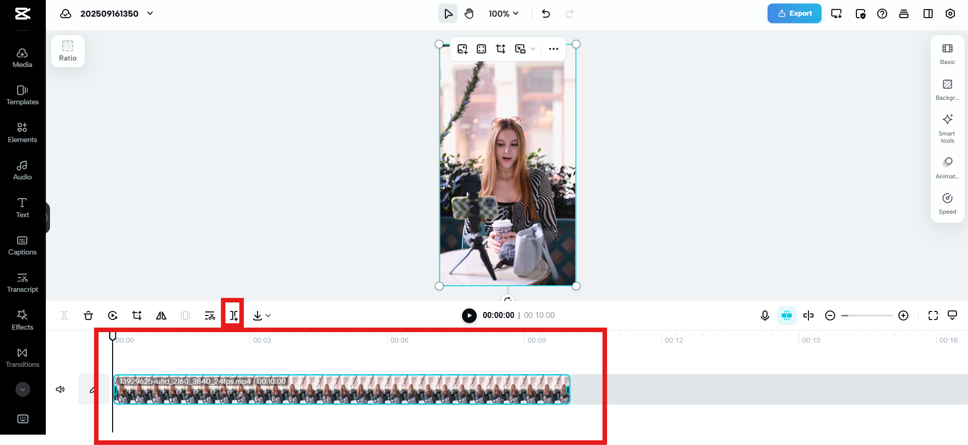 Trim and split clips
