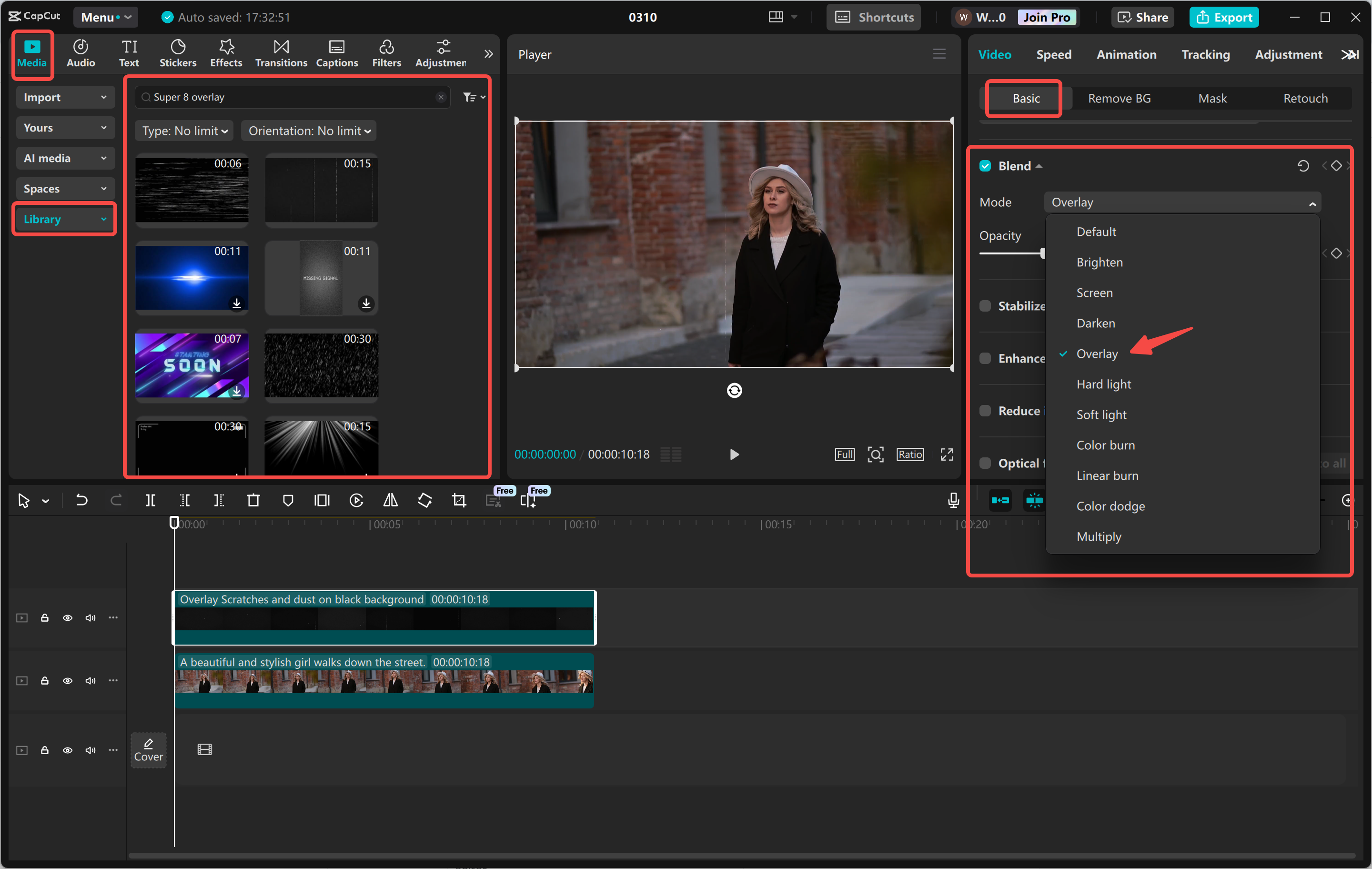 スーパー8オーバーレイをCapCutデスクトップビデオエディタで編集して強化する