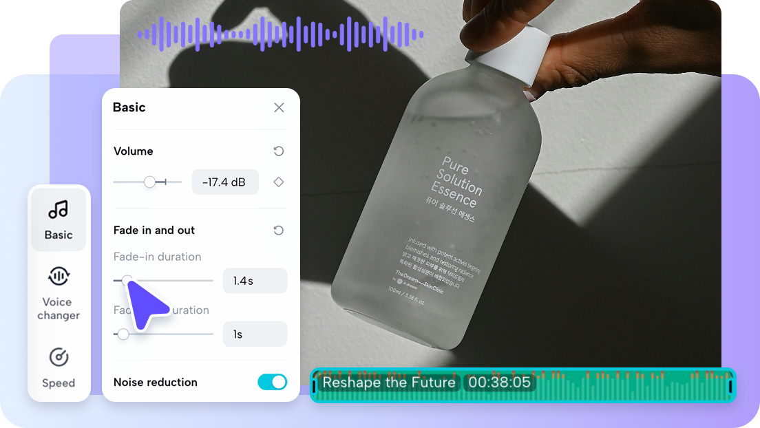 Manually create animations from audio in video editor
