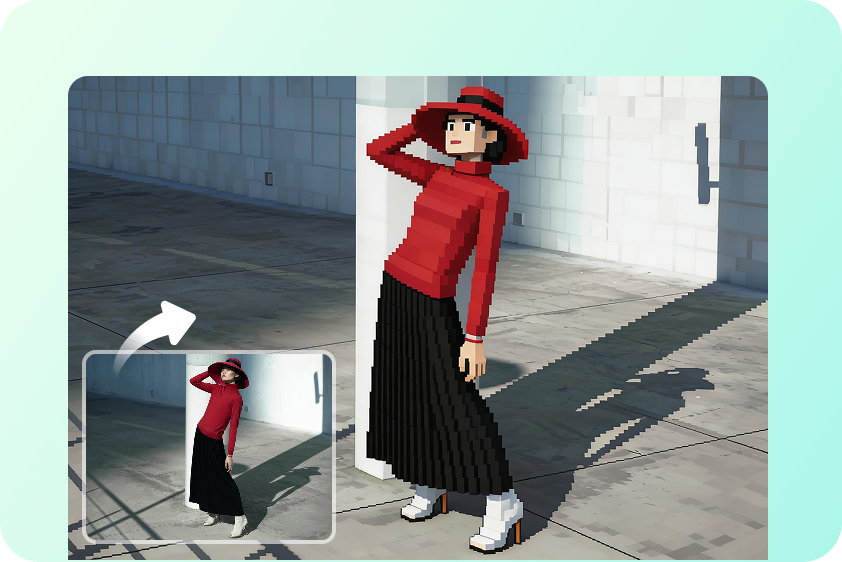 Convert a photo into a Minecraft character skin with AI