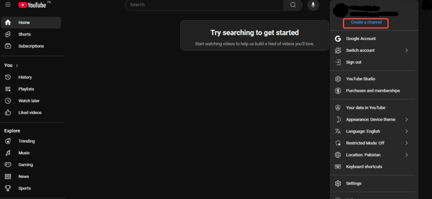 Access channel settings