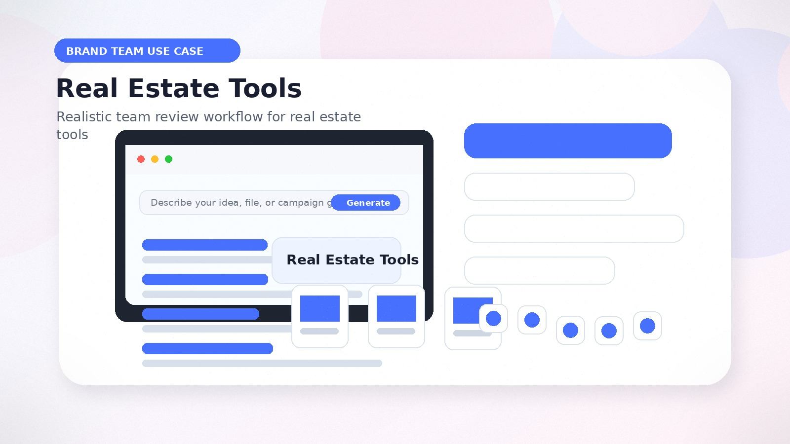 Real Estate Tools realistic brand team use case visual for real estate tools