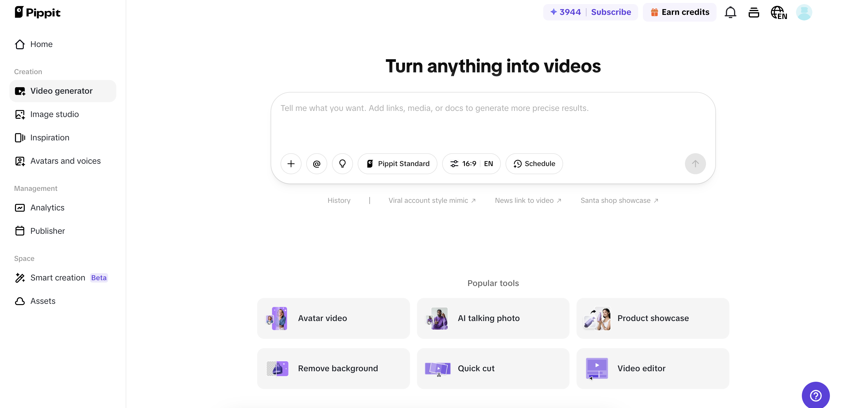 Open the video generator