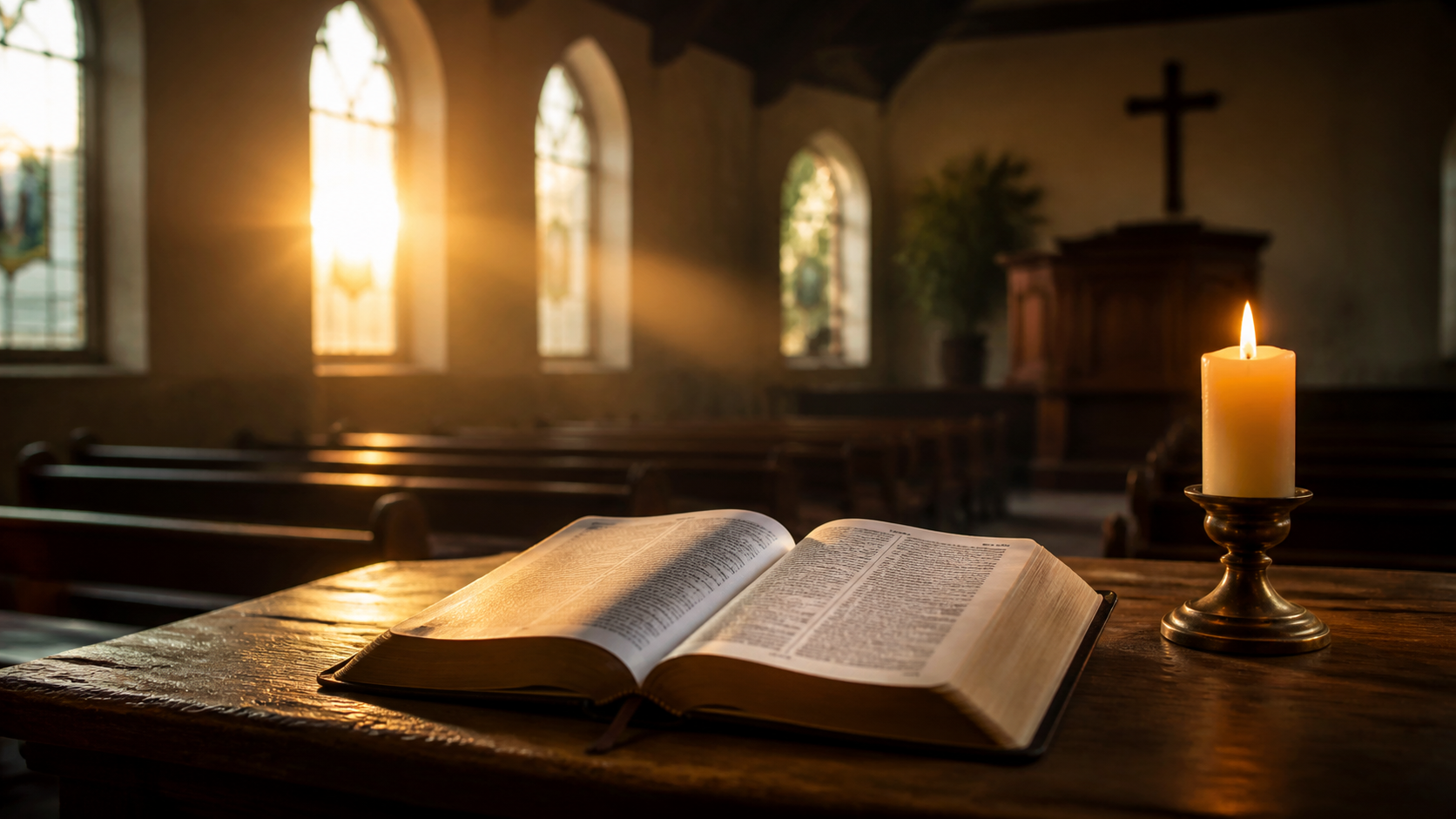 daily Bible verses video Action and camera move single-scene 16:9 visual