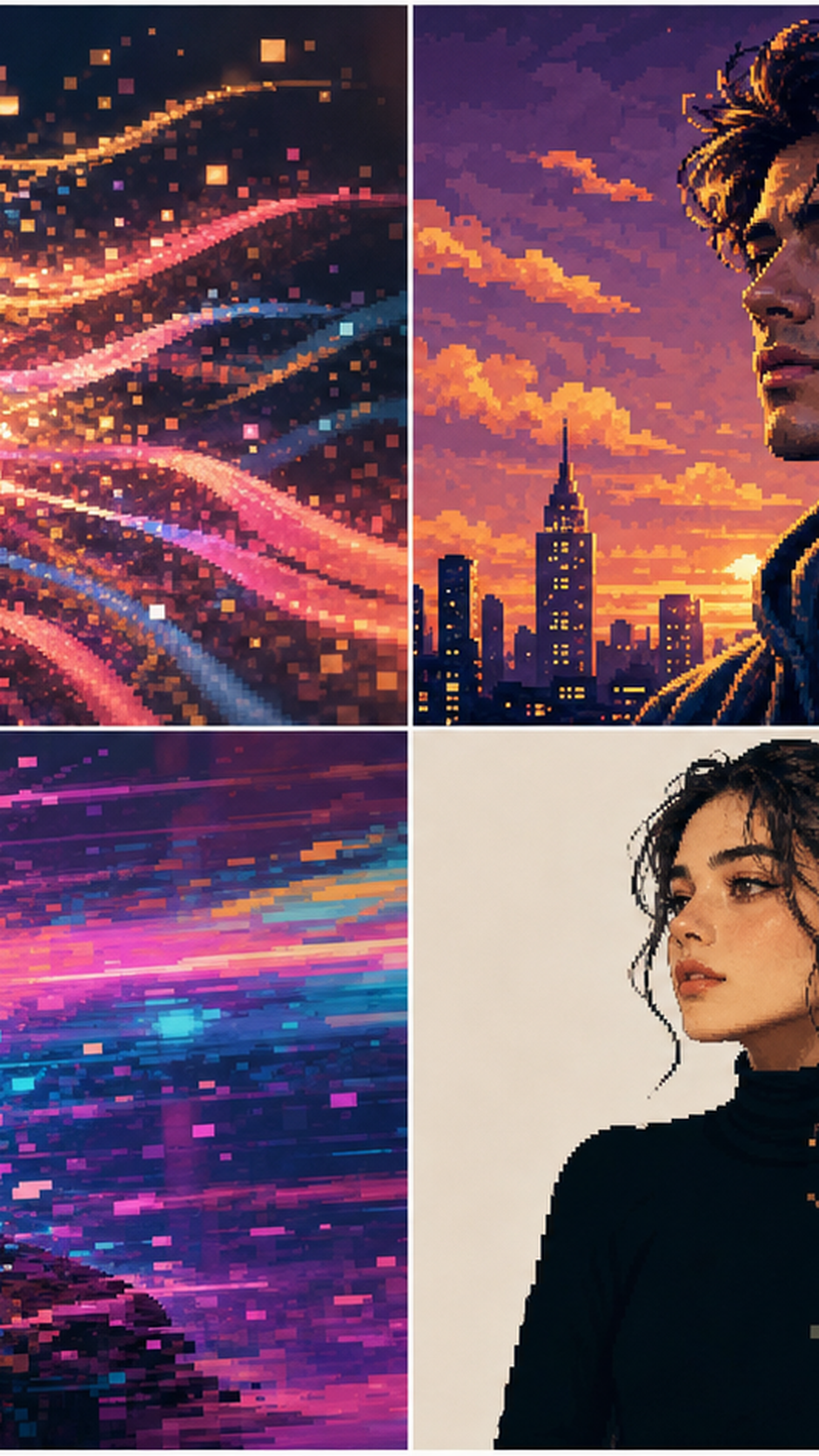 Pixel Art Photo Style Prompt mobile hero