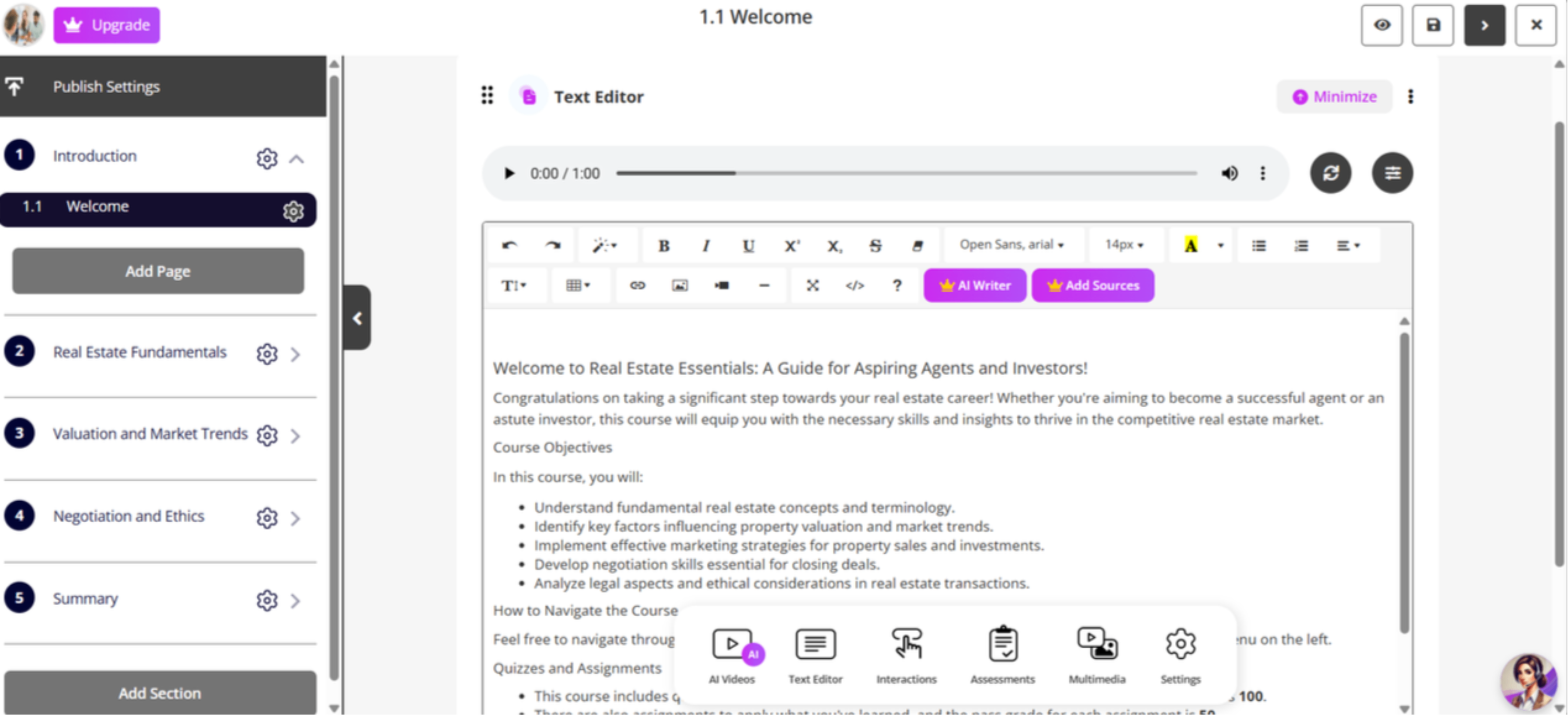 create online course for free