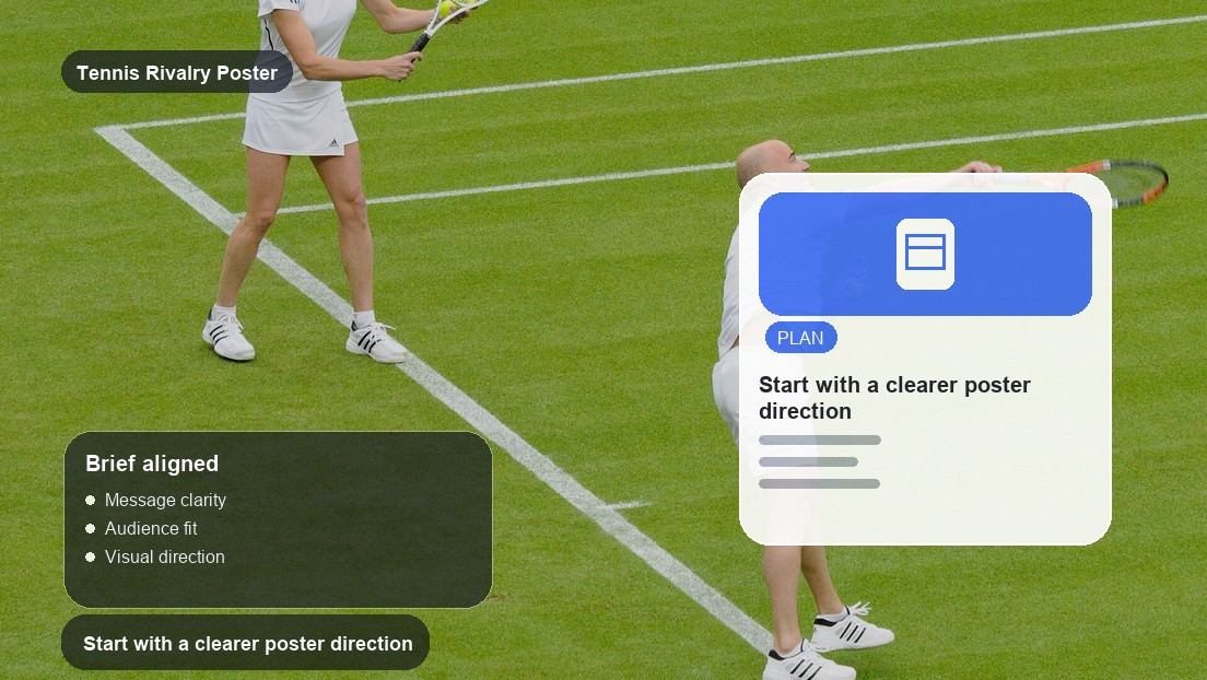 Tennis Rivalry Poster Maker realistic image for start with a clearer poster direction