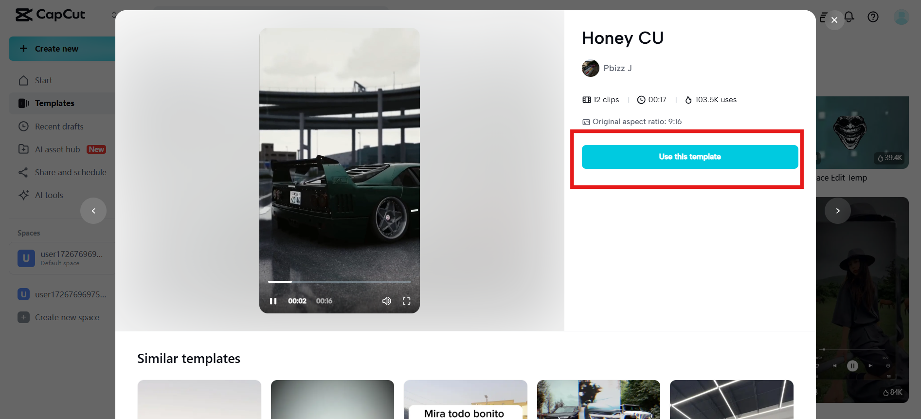 Gunakan template ini