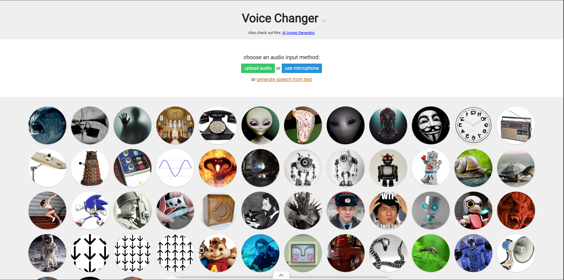 Интерфейс Voice Changer с эффектами - разнообразный преобразователь голоса с открытым исходным кодом