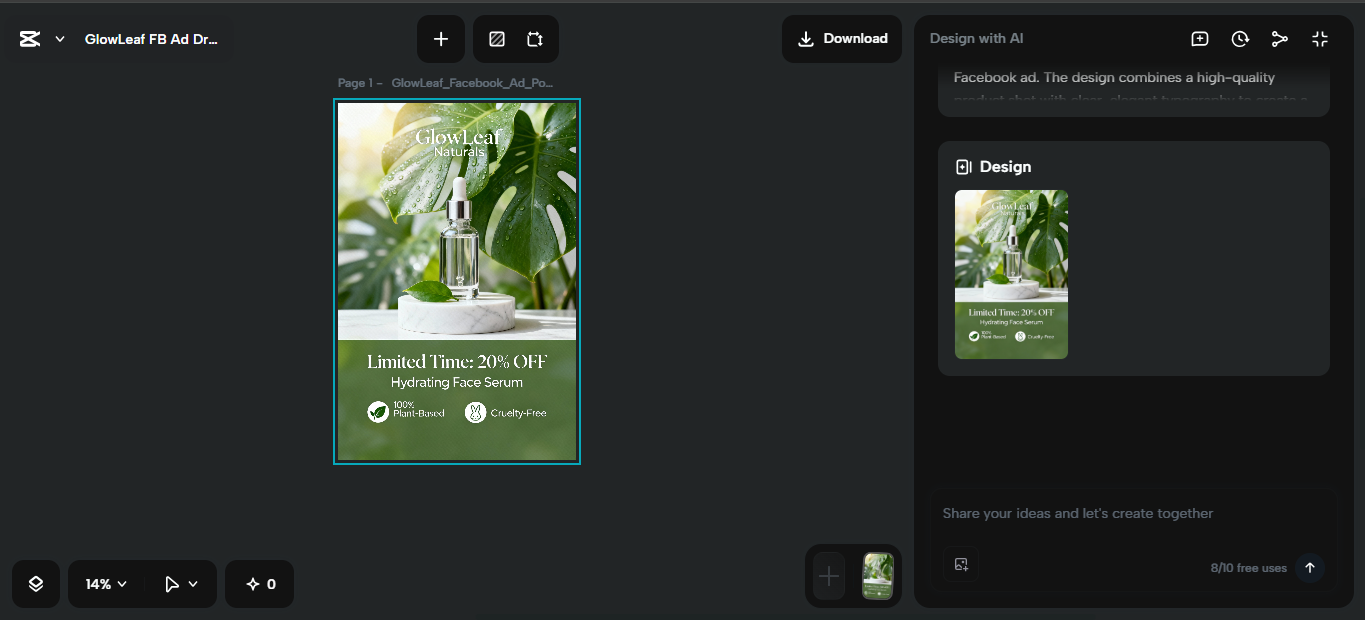 Editing interface of the CapCut desktop video editor