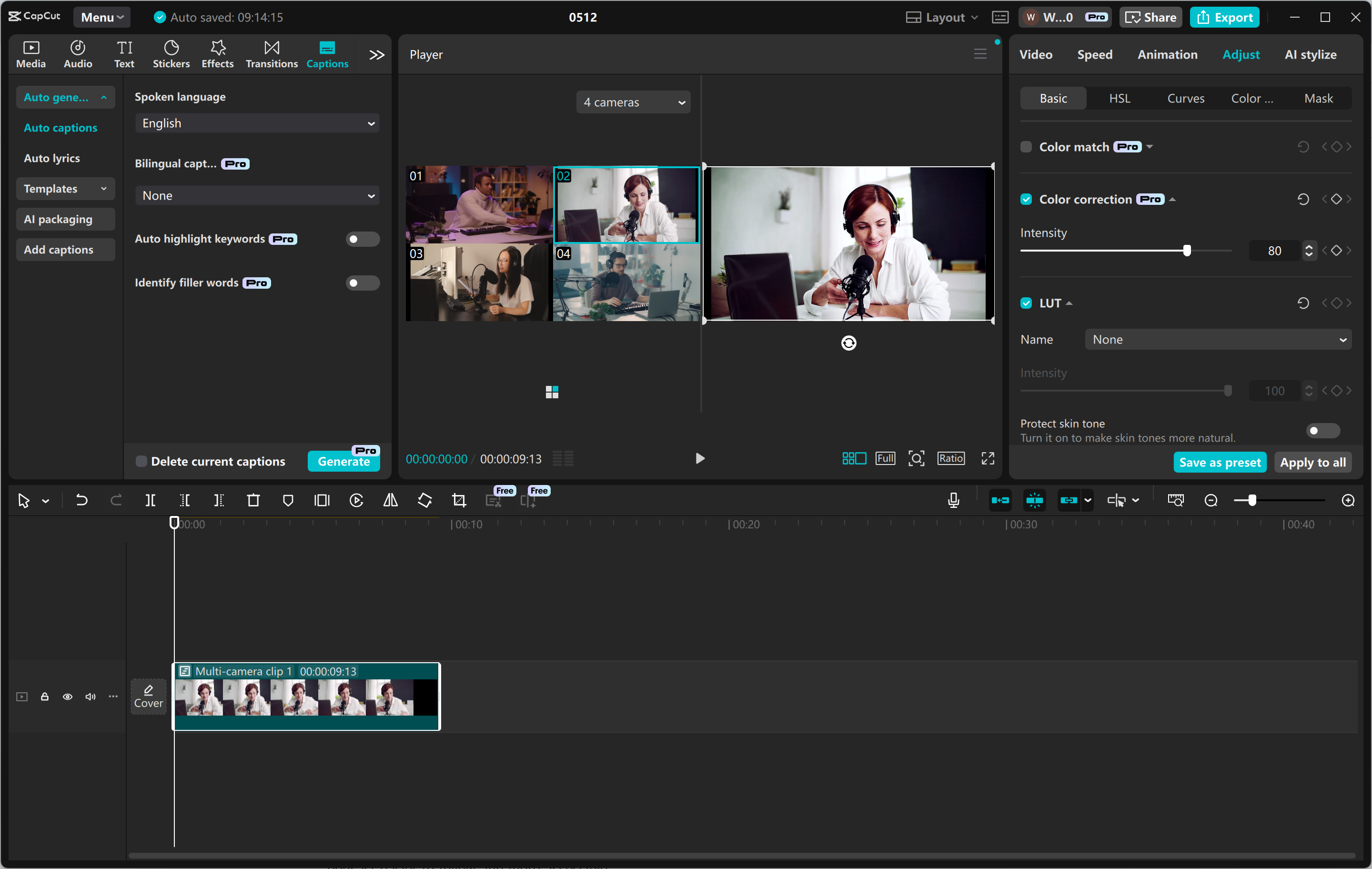 Interface of the CapCut desktop video editor - the best software to fine-tune the video podcast