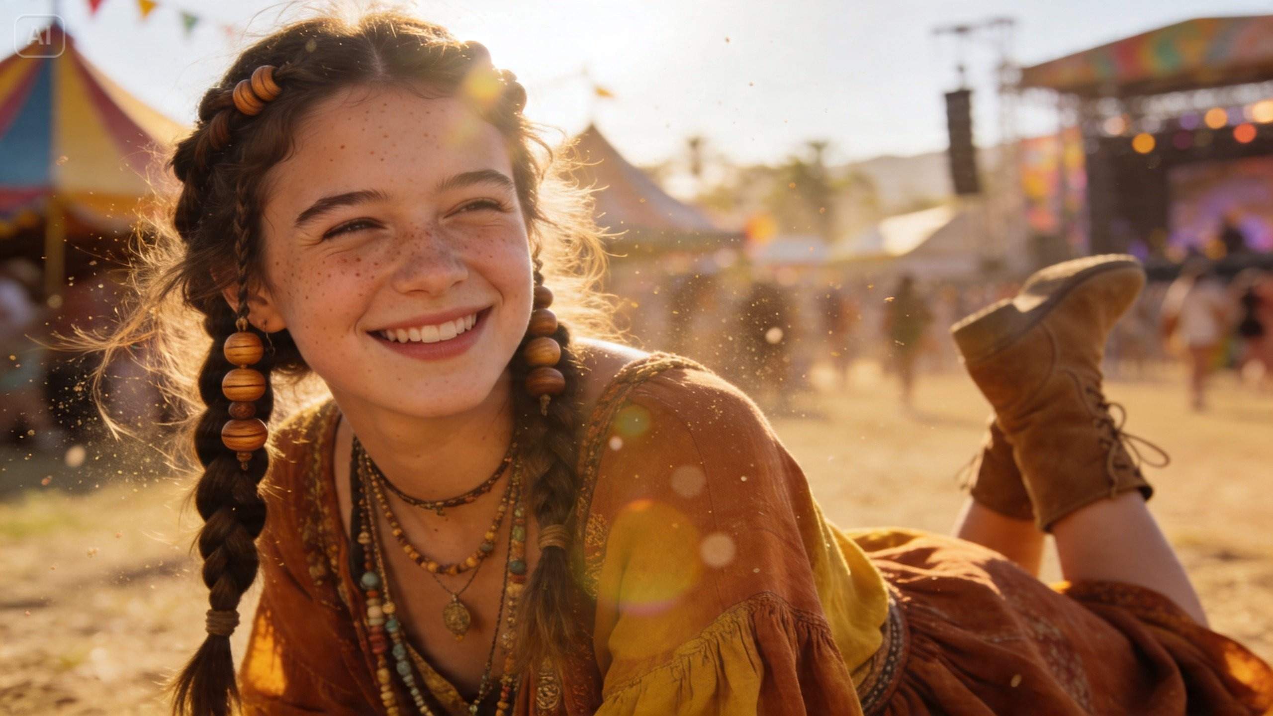 AI Coachella photo prompts mobile background image