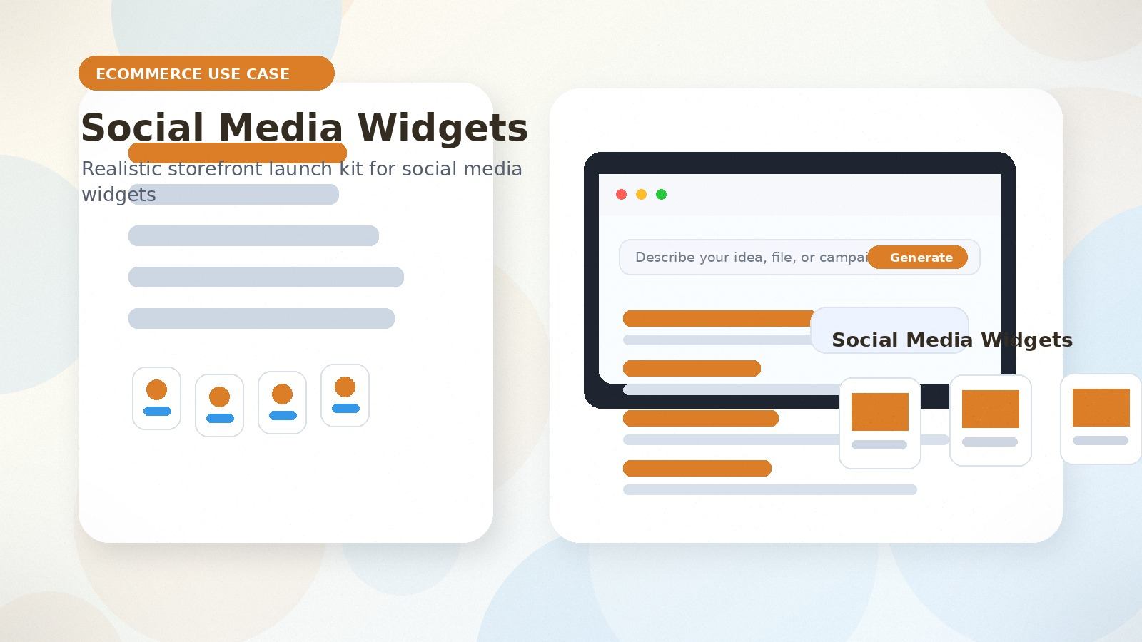 Social Media Widgets realistic ecommerce use case visual for social media widgets