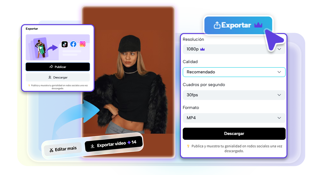Paso 3: Exporta y comparte tu video