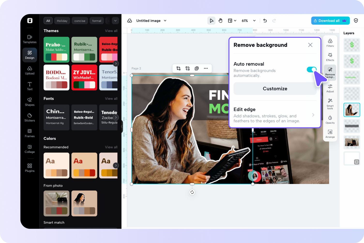 Remove background and blend