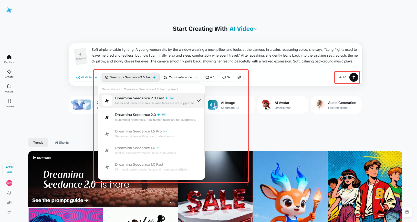 Defina a duração do vídeo e gere