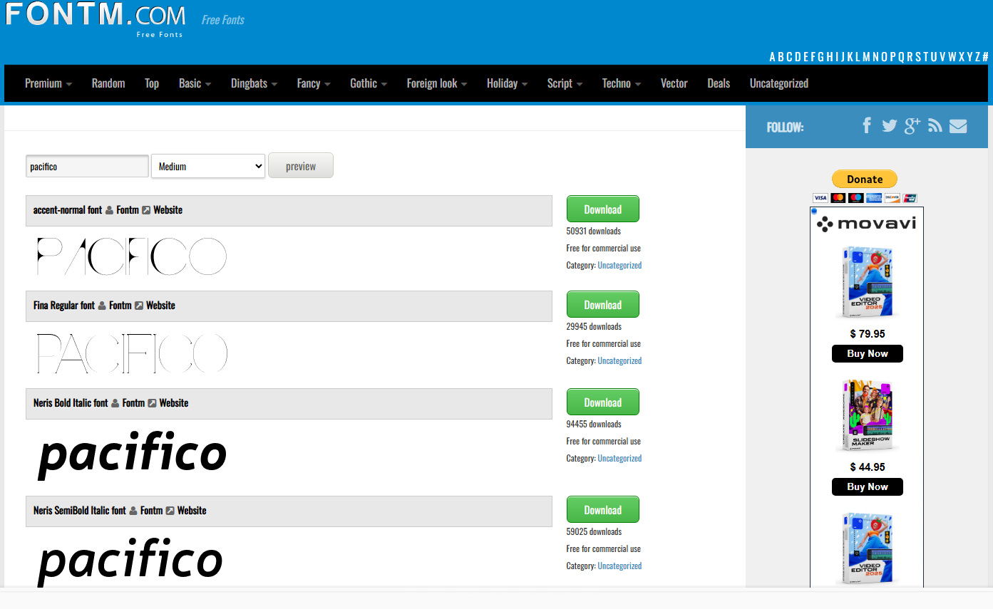FontM Pacifico font