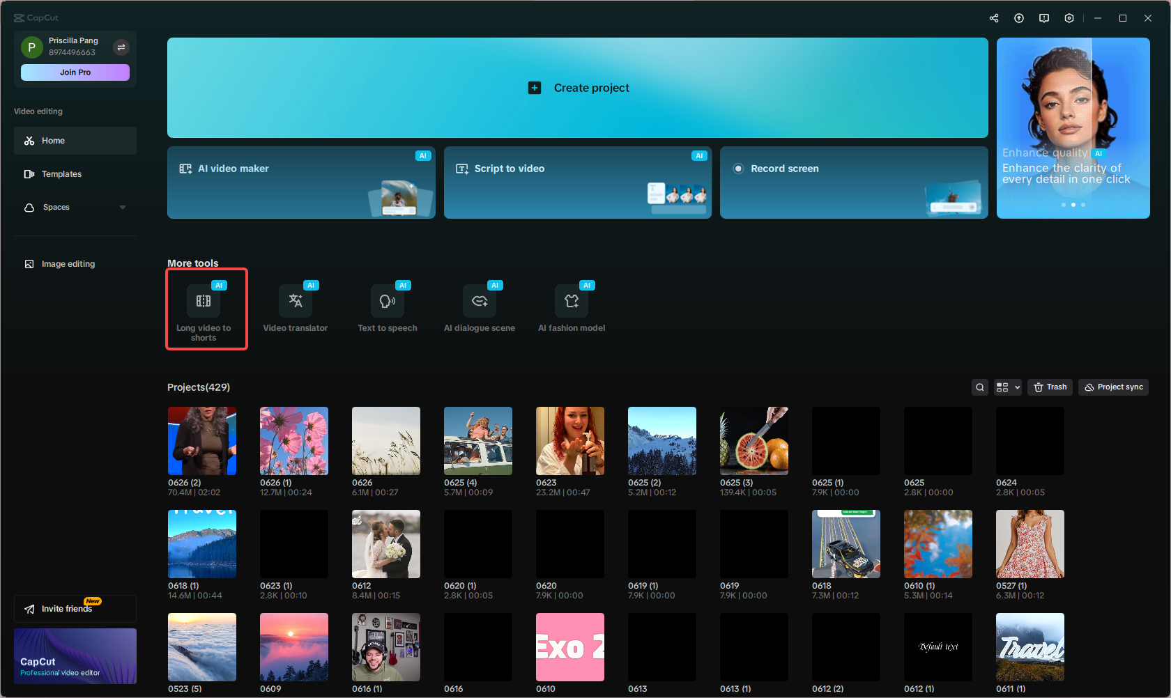 Importar el video de forma regular