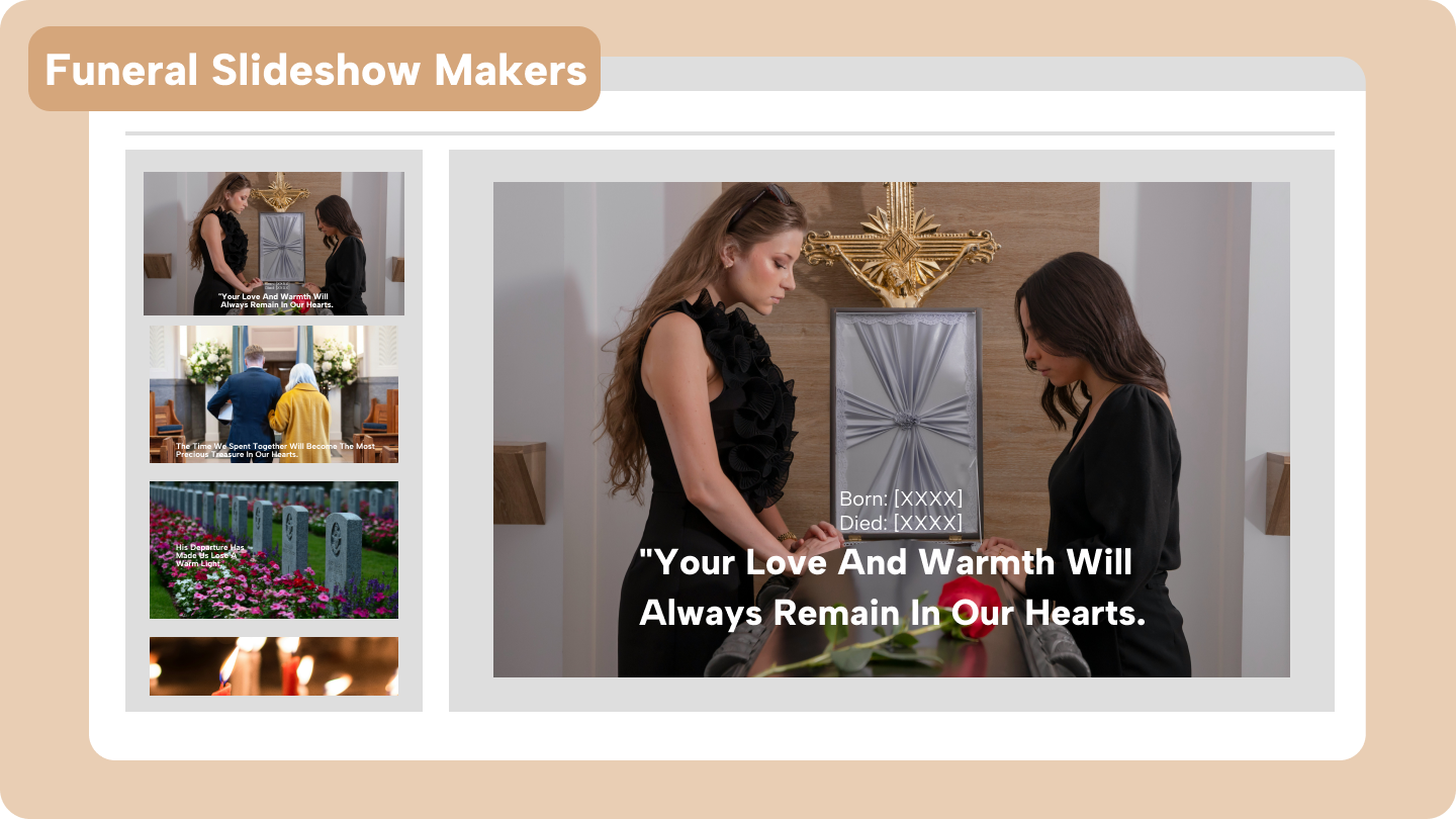 Funeral slideshow maker