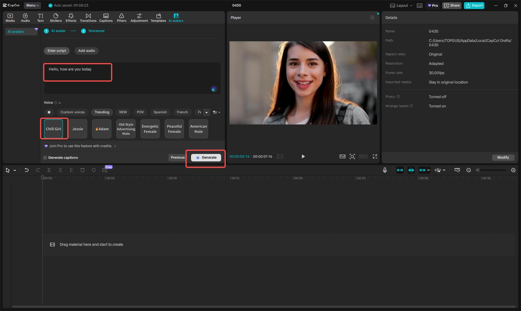 Finalize your avatar