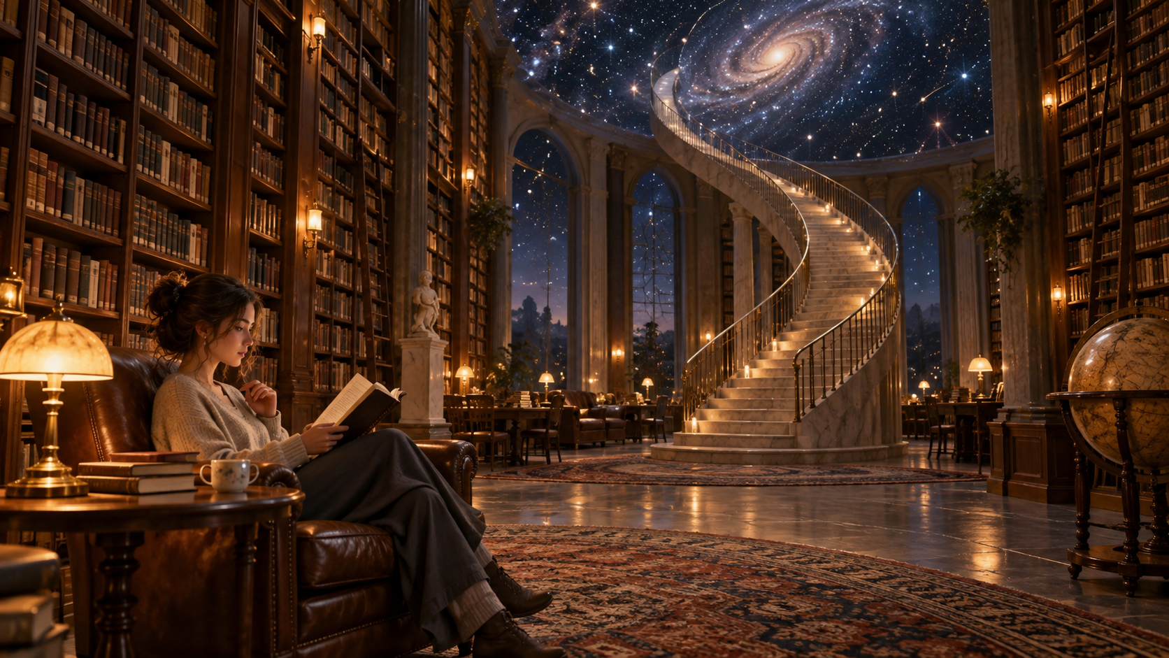 Impresiones de Grok: Pregunta de biblioteca surrealista
