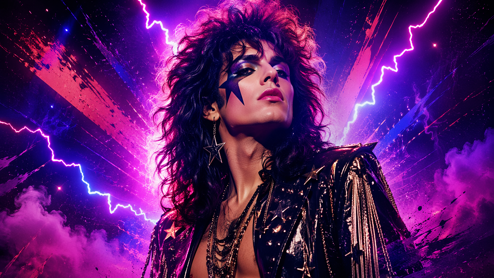 Dreamina AI rockstar filter prompt example 6: Glam Rock Drum Kit Atmosphere