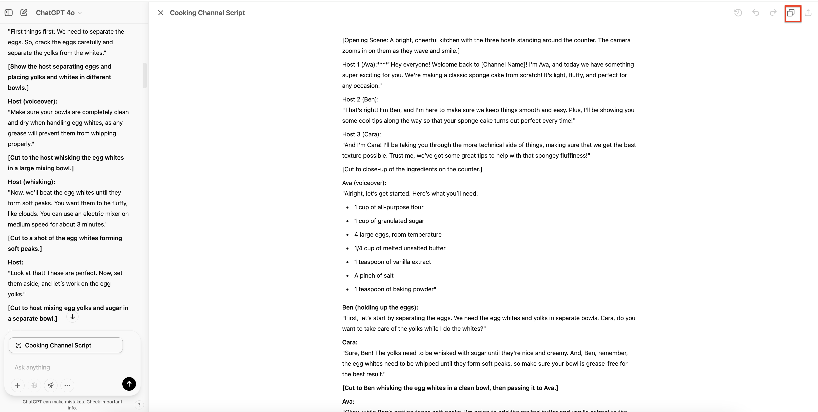 Review and edit the generated script